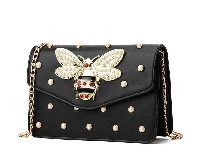 New Fashion Women Handbags Messenger Bag New Brand Leather Female Shoulder Bag Luxury Diamond Little Bee Woman Strap Bags