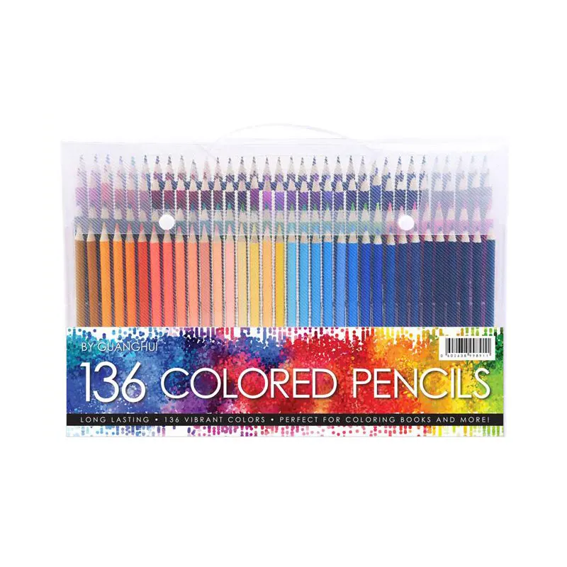 136 Color Pencil Soft Watercolor Pencils Wood Coloured Pencils Set For