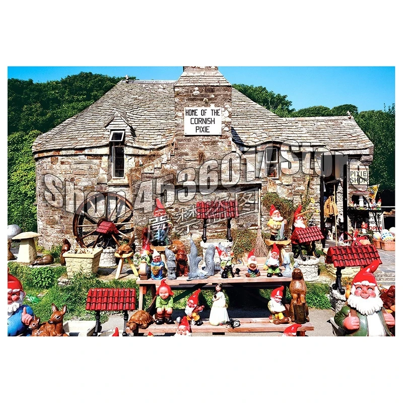 

Full 5D Diy Diamond Painting Cross-Switch Old World Pixie Shop,Ireland 3D Diamond Embroidery Rhinestones Paintings Mosaic Decor