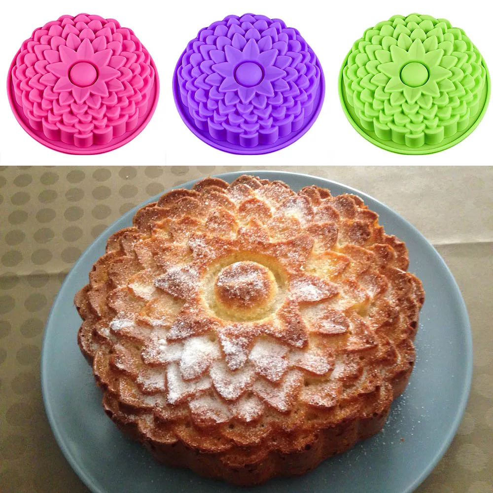 

Durable Washable Silicone Chrysanthemum Flower Pan Cake Mold DIY Cookie Decor