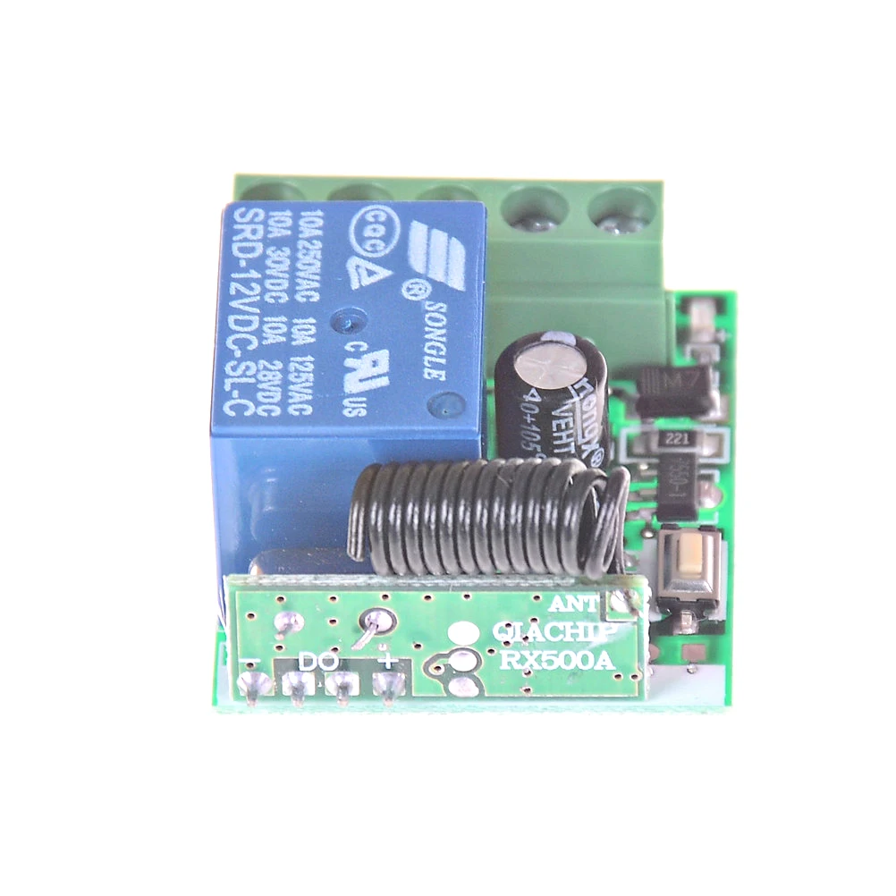 

DC 12V 1CH 433MHz RF Wireless Remote Control Switch Relay RF Receiver Module For 433MHz Transmitter Learning Button Diy