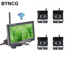 Videocamera vista posteriore per I Camion Senza Fili 4 Backup Visione Notturna di IR Impermeabile con 7 “Monitor per CAMPER Bus Sistema di Assistenza Al Parcheggio