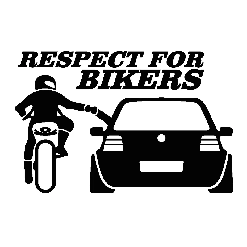 2013cm Car Sticker Decal 3D Respect for Bikers Auto Stickers and Decals Funny Motorcycle Car Styling JDM Vinyl Stickers On Car (2)