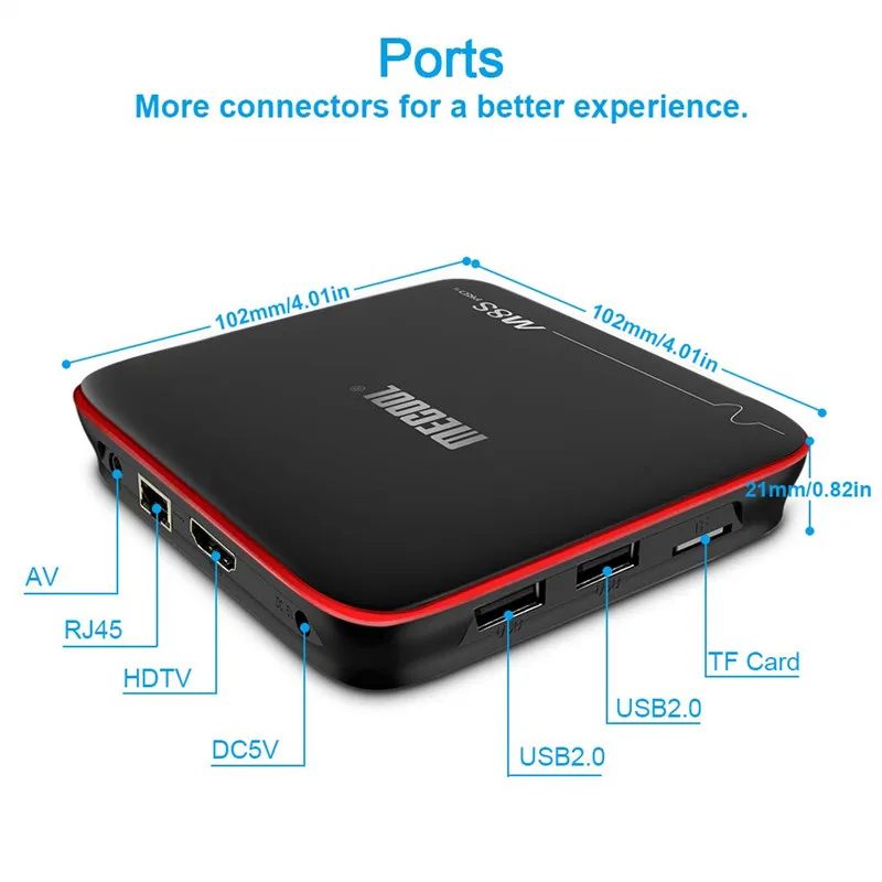 Android TV Box 7.1 2GB RAM 16GB ROM Streaming Media Player Smart TV Box Support HDMI/H.265/ WiFi 2.64G Android Set TV Box