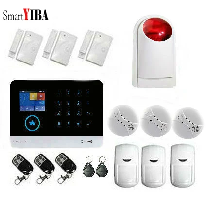 

SmartYIBA Wifi Alarm System Signaling 2G Home Alarm Smoke Sensor SMS Notice APP IOS Android Home Security Alarm Residential GPRS