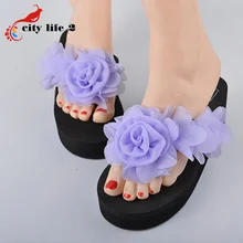 Flowers Slippers font b Women b font Platform Shoes 2016 Summber Sandalias Mujer Sapato Feminino Female