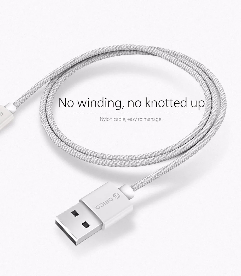 ORICO 2.4A Micro USB кабель нейлон быстрое зарядное устройство кабель для передачи данных Универсальный Android мобильный телефон зарядный кабель для samsung Xiaomi LG