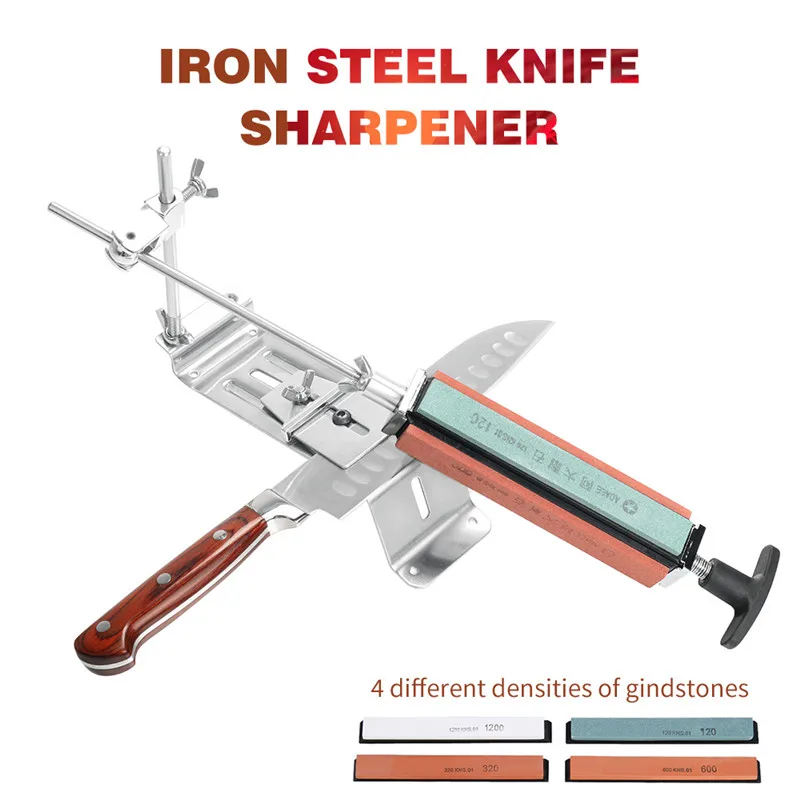 Новинка, точилка для кухонных ножей из железной стали, профессиональная точилка для ножей, точильный камень с фиксированным углом