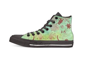 

levitating kitties Casual High Top Canvas shoes sneakers For Drop shipping
