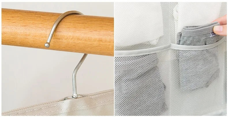 New Multifunction Treble Side Hanging Organizer Underwear Bath Towel Sock Women Bag Storage Bag 5+3+15 Cells Wardrobe Organizer