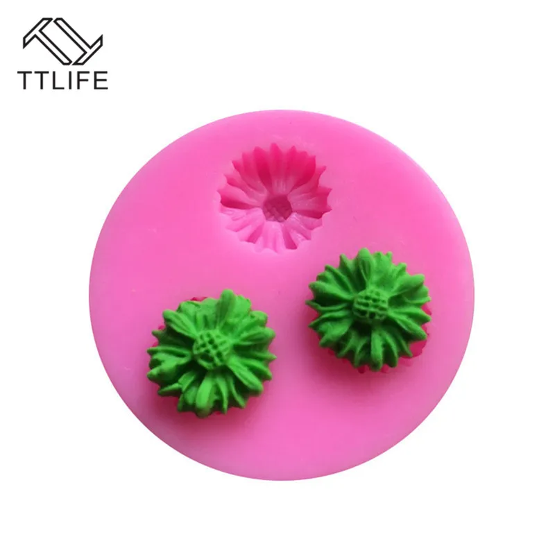 TTLIFE 3D Подсолнух Роза Цветы Силиконовые формы для тортов украшение границы