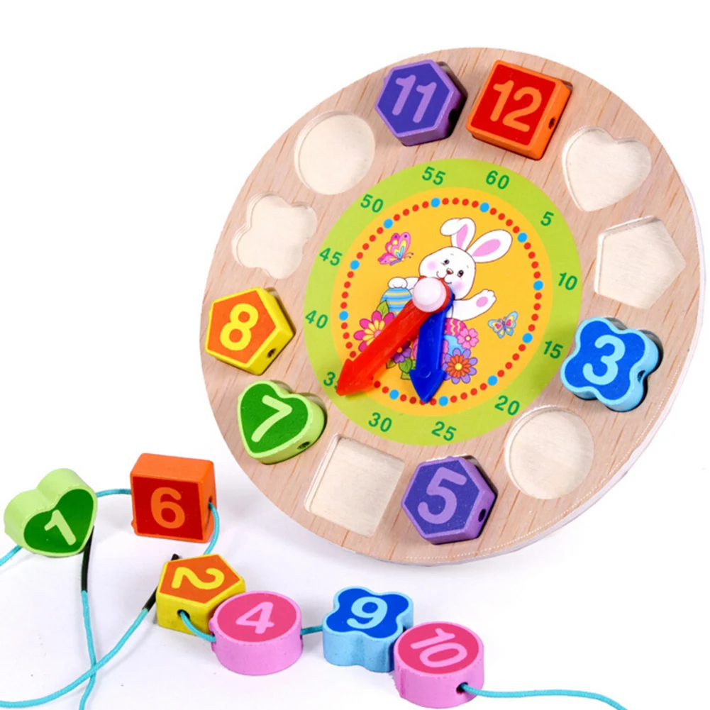4 Styles mignon horloge en bois bébé enfants jouet dessin animé Animal modèle numérique chaîne l'horloge éducation précoce jouet enfants jour cadeau