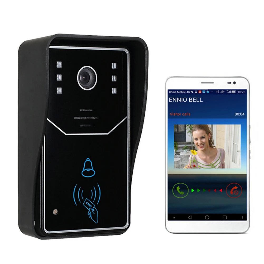 

WiFi Video Doorbell Touch Key Wireless Video Door Phone Home Intercom Security System IR RFID Camera Kit