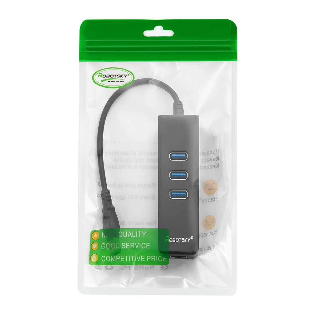 Высокая скорость 3 Порты USB 3,0 концентратор 10/100/1000 Мбит/с на RJ45 Gigabit Ethernet LAN проводной сетевой адаптер конвертер для компьютера ПК