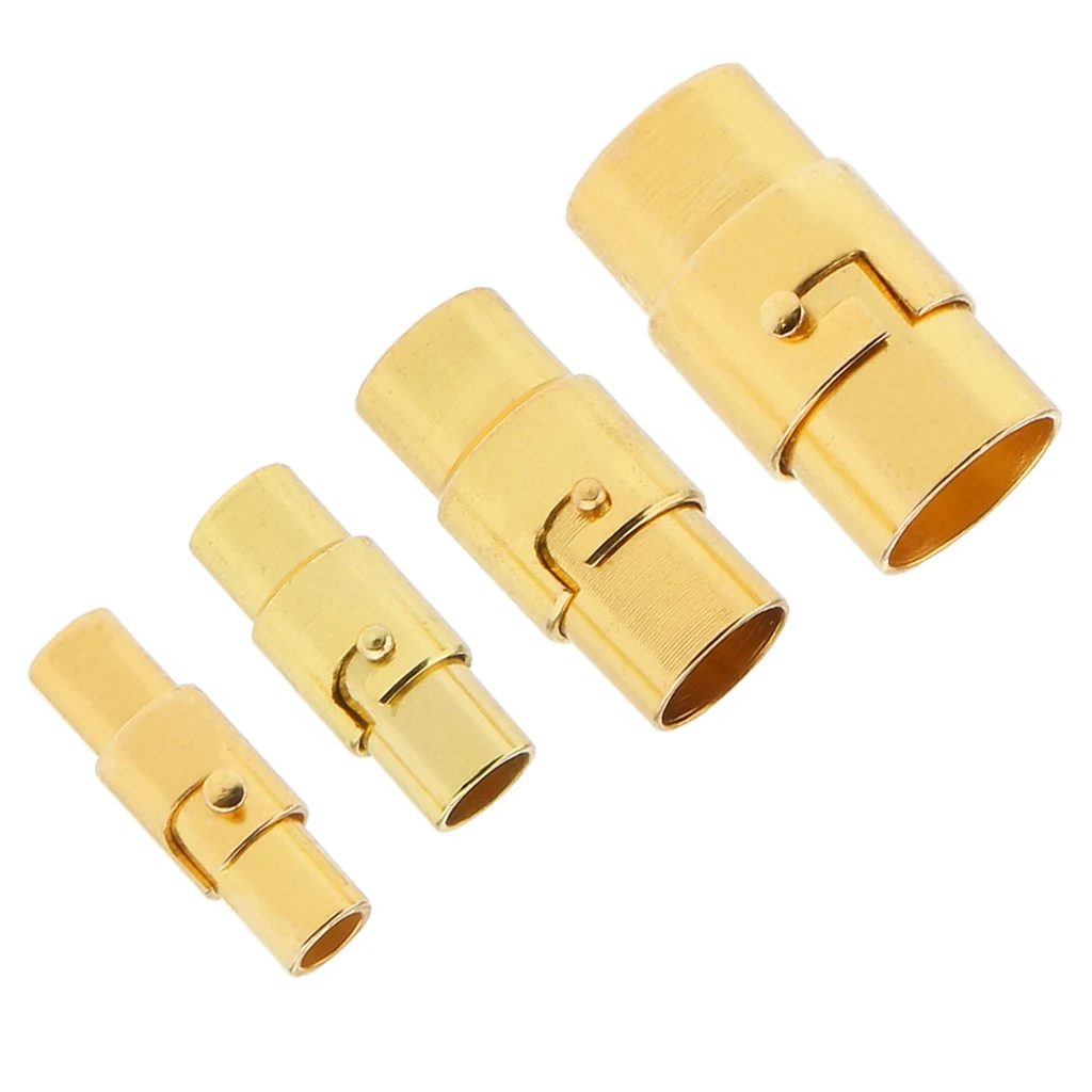 4 Sets 3mm 4mm 5mm 6mm Magnetic Kumihimo Cord Chain End Tube Clasps DIY Crafts