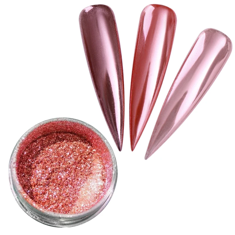 

ROSE GOLD Mirror Nail Glitter Chrome Effect Pigment 100% REAL Mirror Powder Rose Gold Chrome Effect Pigment (w) ROSE GOLD CHROME
