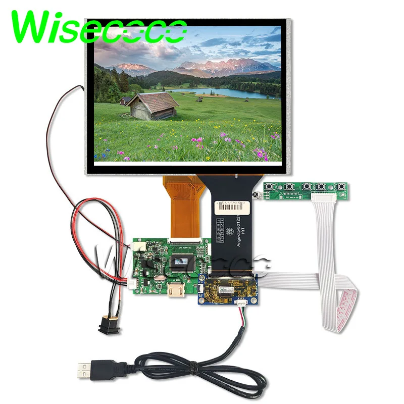 

8'' inch LCD screen 800x600 capacitive touch panel HDMI ttl 50pin board for Raspberry Pi car dvd projection AT080TN52 v.1