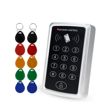 

125KHz Rfid Standalone Access Control Keypad EM Card Reader with 10 Keychains Door Keyless Lock For Entry Security System