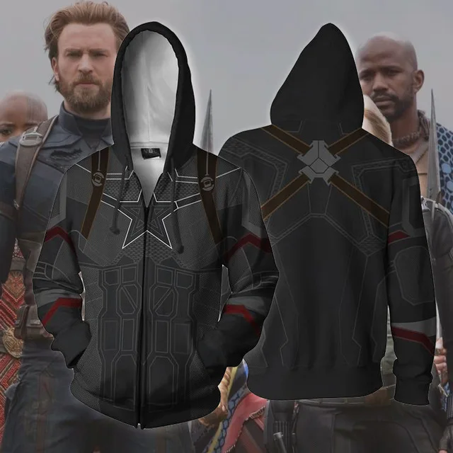 

2019 New Marvel Super hero Captain America Spiderman Hoodies 3D Printing Fashion Casual Men's hoodie sweatshirt