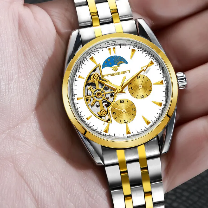 

2019 Men Watch Skeleton Automatic Mechanical Watch Waterproof Business Male Watches Man Clock Top Brand Luxury Relogio Masculino