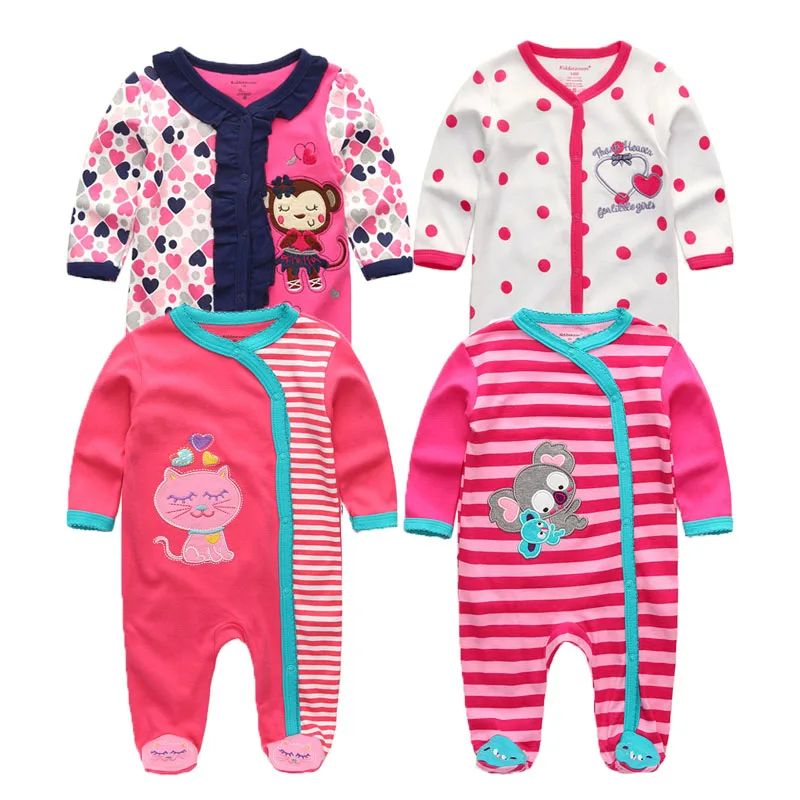 baby romper11 1/3/4/5 шт./лот, Одежда для новорожденных мальчиков Костюмы Размер 0-12 мес., комплект для маленьких девочек одежда для малышей, комбинезон с длинными рукавами хлопковый комбинезон; богемный комплект, Roupa de bebe - Цвет: baby romper11