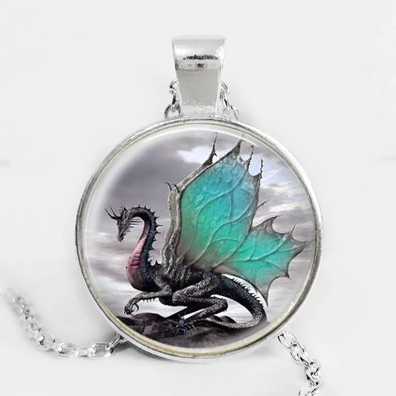 Ожерелье Горячая Распродажа 2017 с синим драконом ручной работы длинное Фото Арт