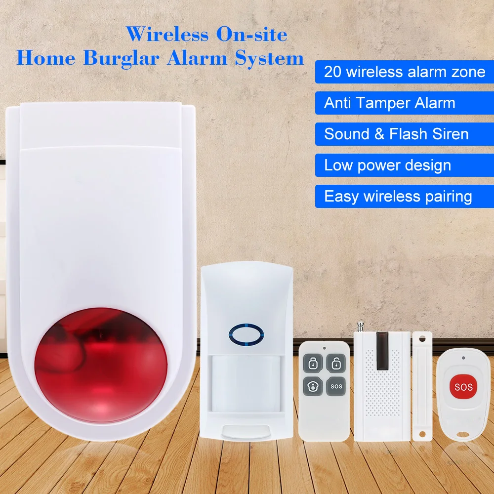 

Mini 433MHz Wireless On-site Home Security Burglar House Alarm Siren System Door Sensor