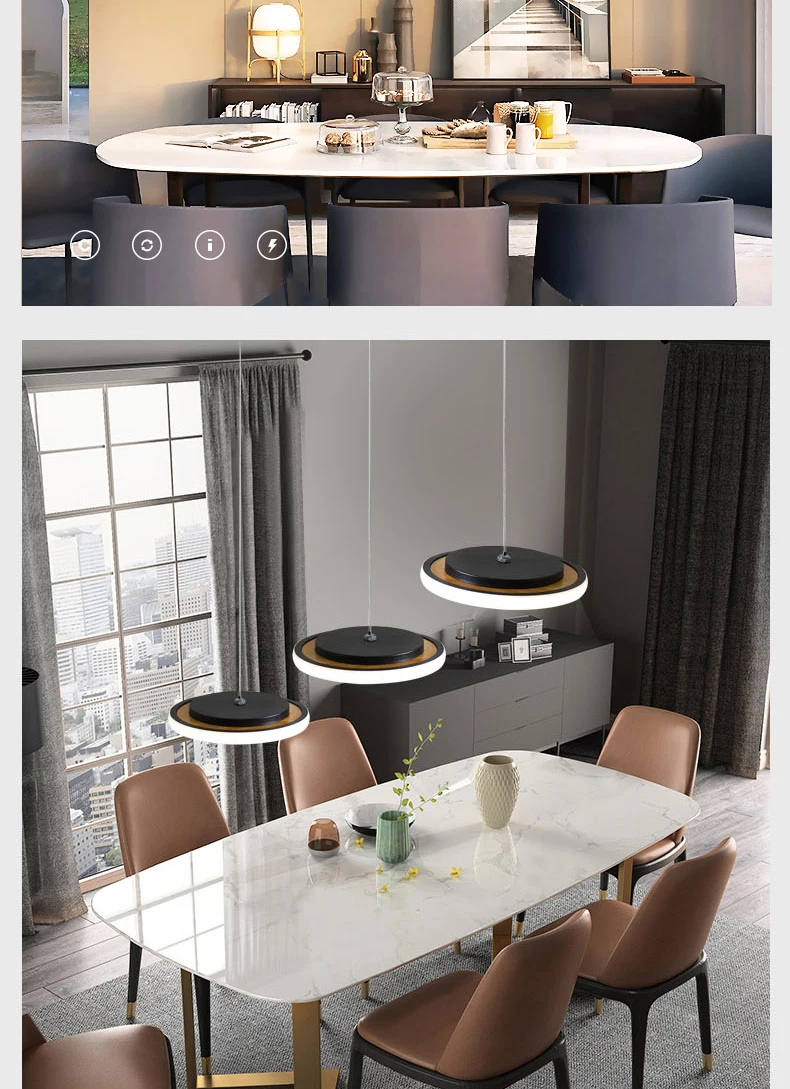 Новая нордическая лампа, современные светодиодные подвесные светильники для столовой, кухни, бара, подвесные светильники, черные/белые