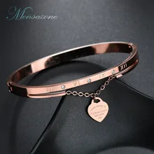 MENSAZONE известный бренд браслет с кулоном сердце и браслеты из нержавеющей стали FOREVER LOVE Женский браслет свадебный подарок