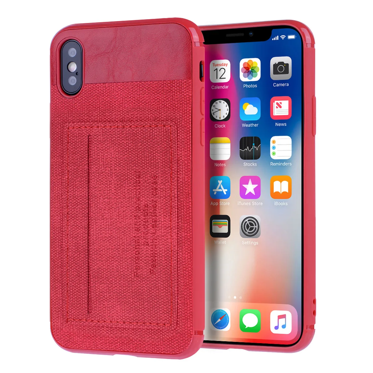

XUDING Cloth Texture Soft Silicone Cover Phone Case For iphone 6 6s 7 8 plus X Xs max XR Thin Canvas Grid Pattern Capa Fundas