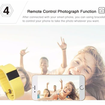 

2018 popular remote control photograph sports wristband heart rate sleep tracker smart bracelet waterproof women men smart band