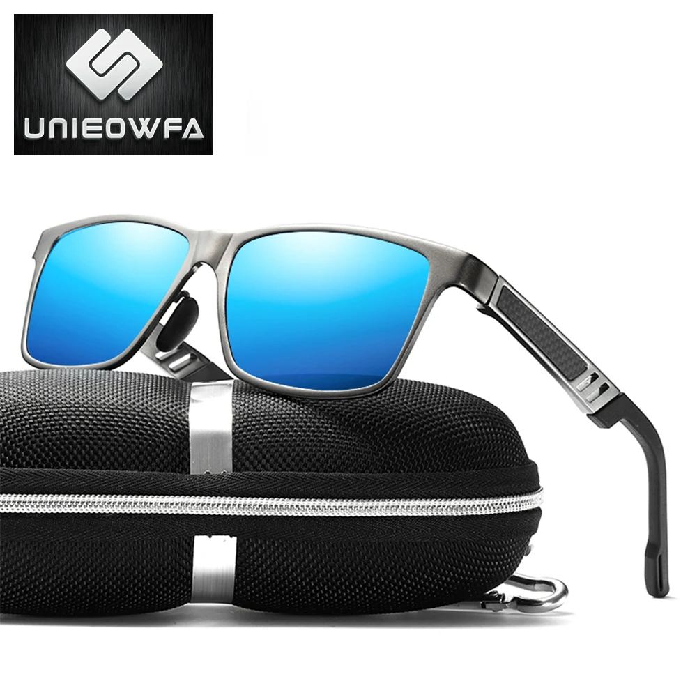 UNIEOWFA, квадратные черные солнцезащитные очки, мужские поляризованные очки для вождения, мужские очки, линзы Polaroid, солнцезащитные очки для мужчин, фирменный дизайн