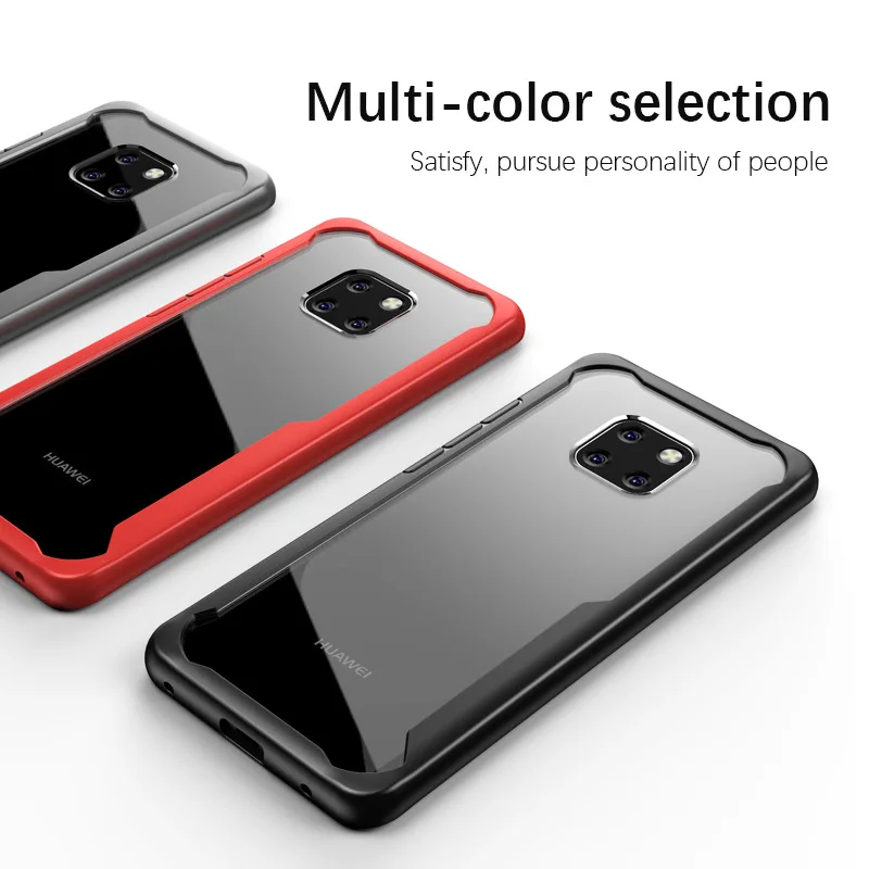 

For Huawei Mate 20 Case Mate20 Pro Back cover Soft Silicone+Transparent PC Armor Shockproof Case for Huawei Mate 20 Pro shell