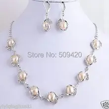 > Розовый натуральный жемчуг циркон ожерелье серьги Ювелирные наборы