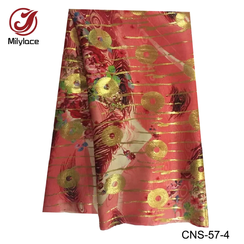 

Newest arrival african real silk lace fabric 5 yards per lot high end nigerian style real silk fabric for man/wowen CNS-57