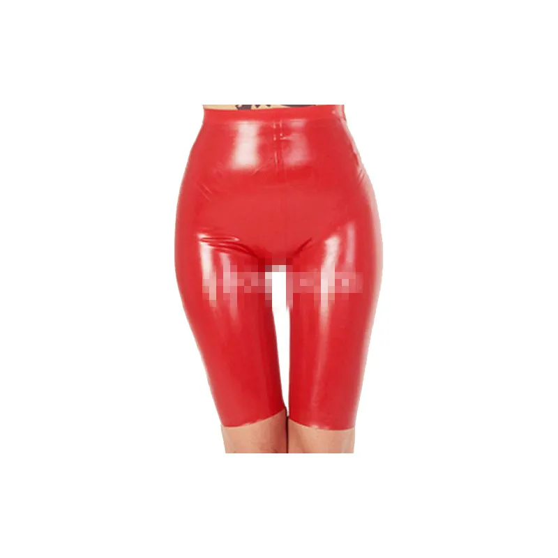 

New Latex Rubber Gummi Women Sexy Hip Tight Shorts Red Size XXS-XXL