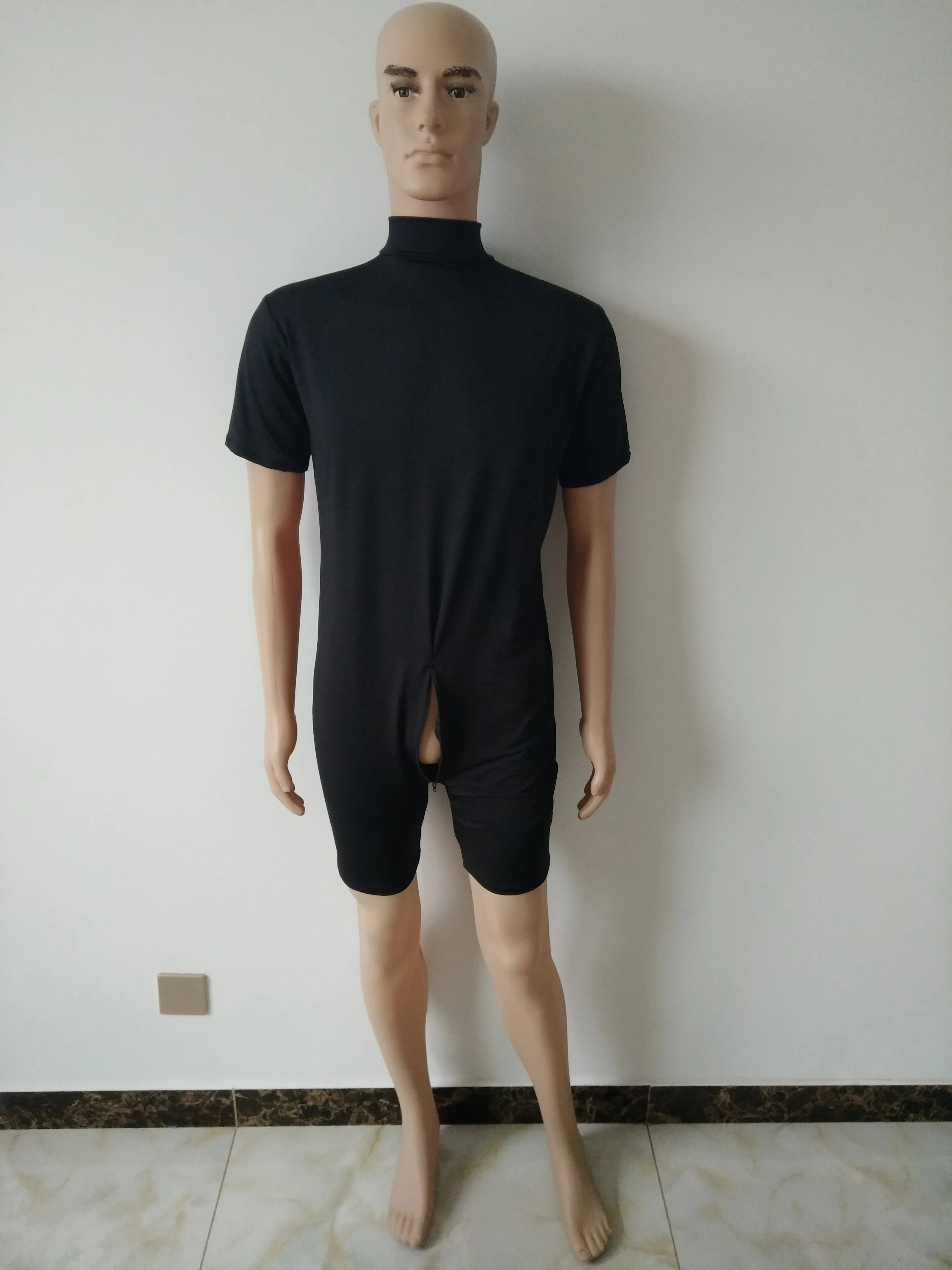 

Adults kids Sportswear short Sleeve Turtleneck Unitard Lycra spandex Bodysuit Costumes Body Tights double back crotch zipper