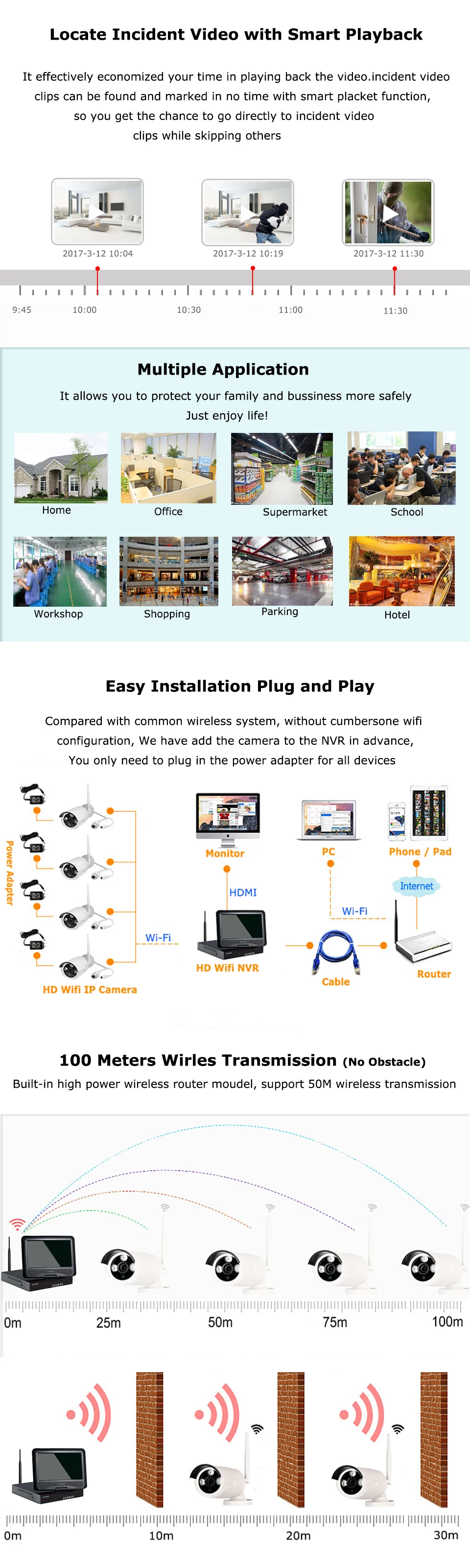 Stardot 4ch Беспроводной IP Камера WI-FI NVR комплект 1080 P HD Открытый ИК Ночное Видение безопасности сети WI-FI CCTV Системы P2P plug and play