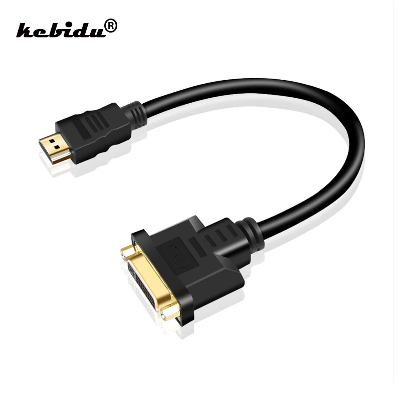 Kebidu совместимому с HDMI/DVI M-F DVI 24 + 5 кабель-адаптер для HDTV DVD компьютер HDMI мужской к