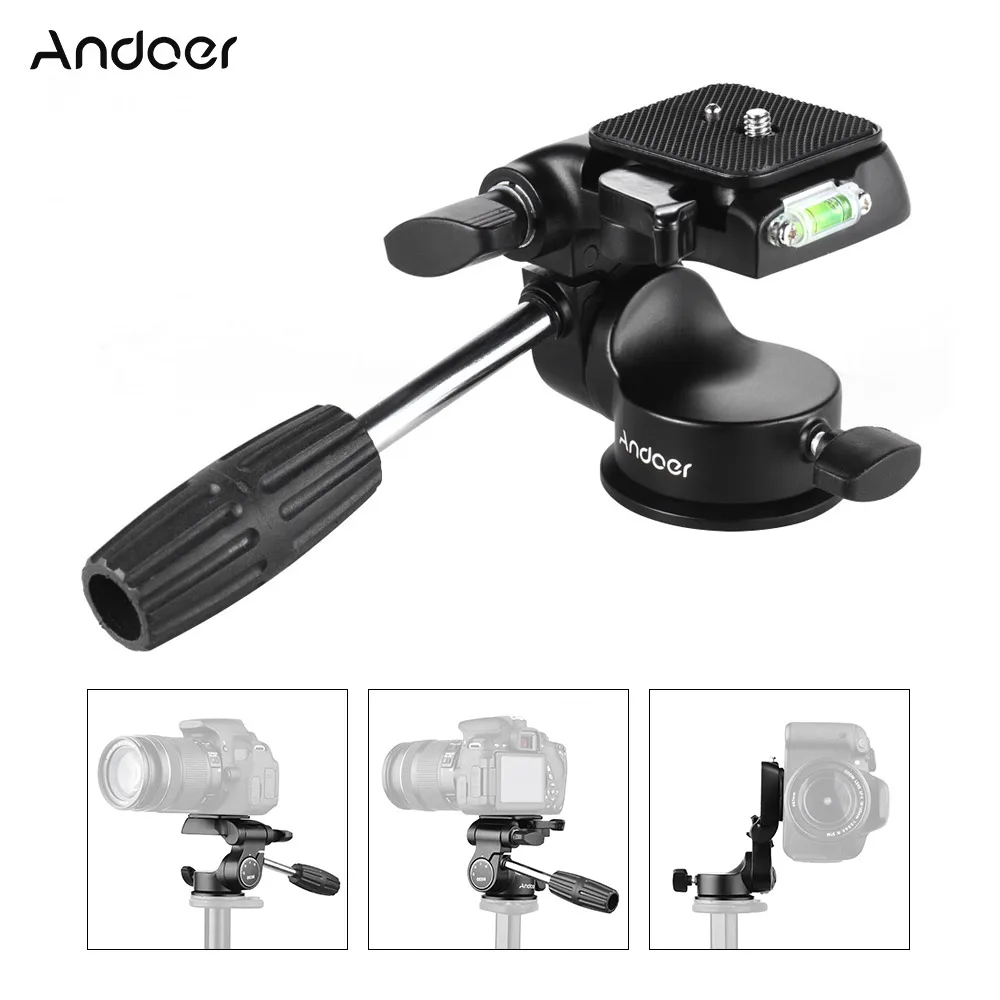 

Andoer Aluminum Alloy Camera Photographic Head 3D Hydraulic Damping Head for Canon Nikon Sony DSLR for Tripod Monopod Slider