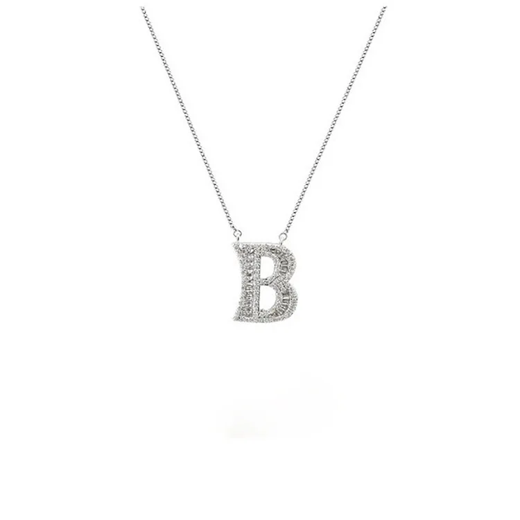 Мода 26 Английских Букв ожерелье из стерлингового серебра 925 пробы короткая цепочка на ключицы для влюбленных девушек ювелирные изделия для влюбленных X5227 - Окраска металла: B