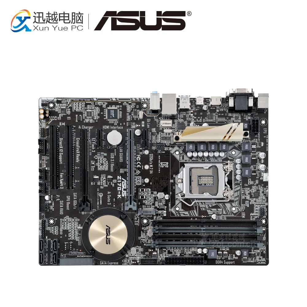 

Asus Z170-K Desktop Motherboard Z170 Socket LGA 1151 For Core i7 i5 i3 DDR4 64G SATA3 USB3.0 M.2 VGA ATX Original Used Mainboard