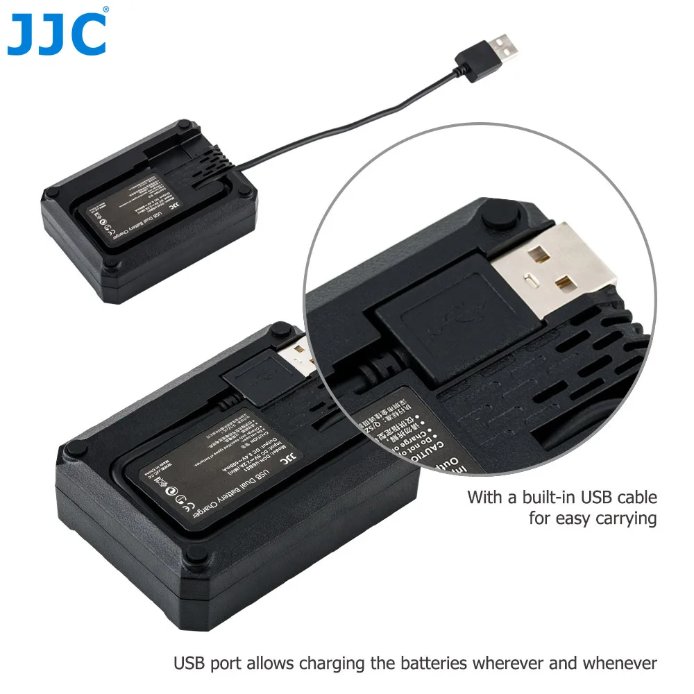 JJC USB двойное зарядное устройство для Canon LP-E6 LP-E6N EOS R 5D Mark IV 5D Mark III батарея для камеры заменяет LC-E6 LC-E6E