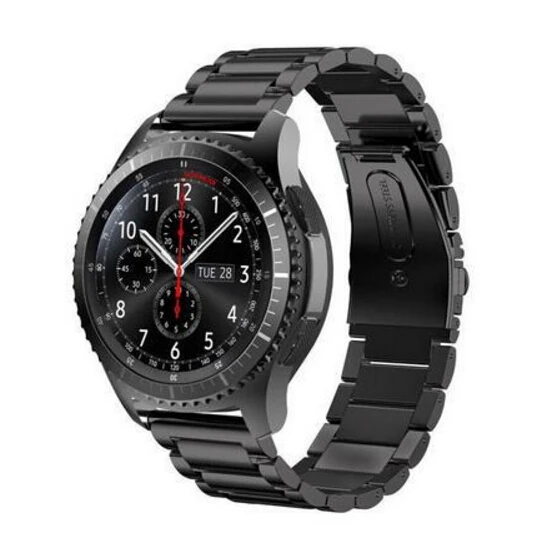 20mm 22mm Three Links Business Stainless Steel WatchBands For Samsung Galaxy Gear S2 S3 Classic Frontier Smart Watch Strap