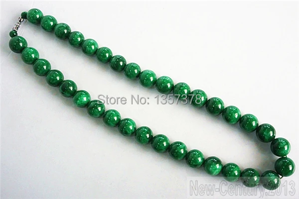 

huij 002867 Chinese Green Natural Jadeite Jade Necklace Beads string