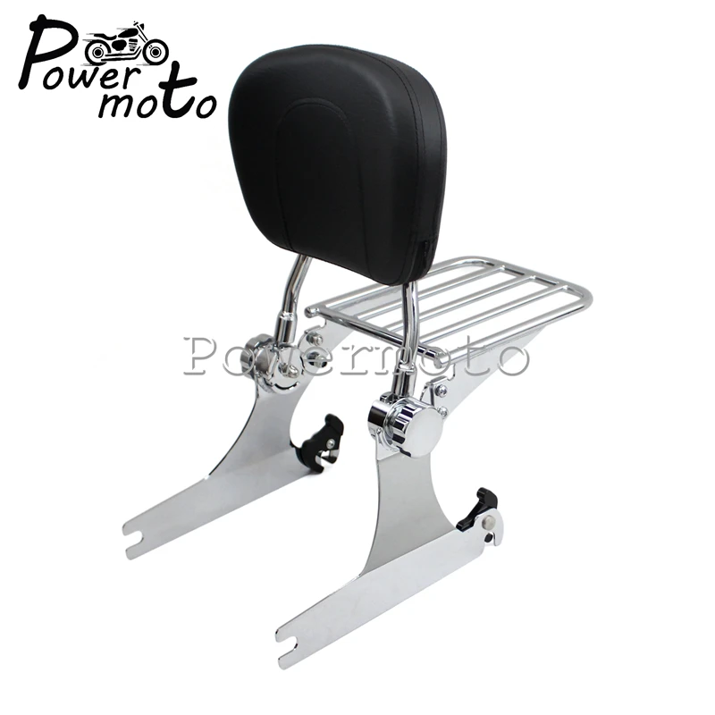 

For Harley Dyna Super Glide Custom FXD FXDC FXDL FXDX 2002-2005 Motorcycle Adjustable Detachable Backrest Sissy Bar Luggage Rack