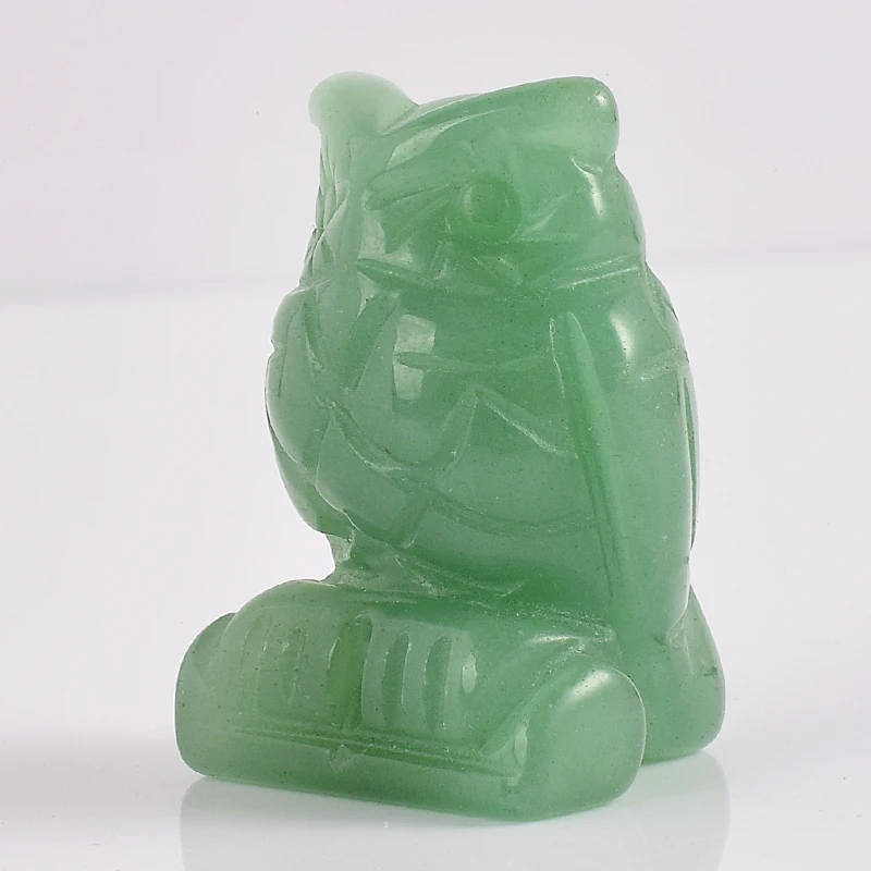 Owl Figurine 1.5" Natural Green Aventurine Crystal Healing Reiki Home Decor Gift 