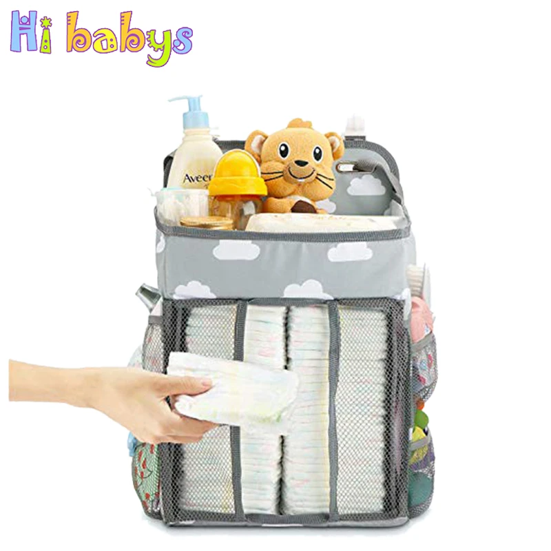 

Baby Crib Diaper Organizer Children's Bed Hanging Bag Waterproof Multifunction Bedside Diaper Organizer Cradle Bedding Accessory