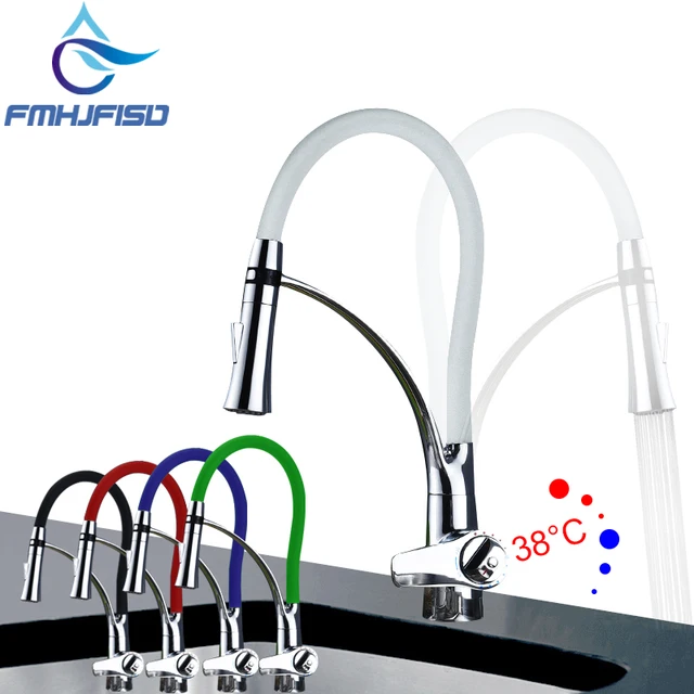 Cheap Thermostatic Kitchen Faucet 360 Rotation Mixer Water Tap Dual Style Outlet Water Sprayer Pull Down Thermostatic Faucet