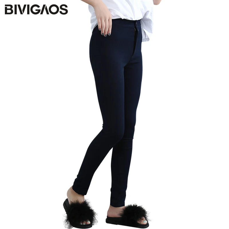 BIVIGAOS горячая Мода и досуг распродажа Euramerican Высокая талия эластичные джинсы тонкие узкие брюки сексуальные узкий модный джинсовый брюки для женщин